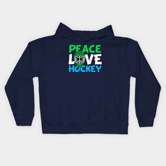 Peace Love Hockey Kids Hoodie by epiclovedesigns